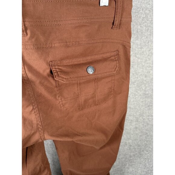 PrAna Womens 12 TALL Outdoor Pants Burnt Orange Stretch Tab Hems Drawstring - Picture 9 of 16